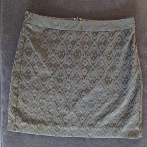 Banana Republic Olive Green Pattern Mini Skirt size 8